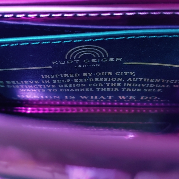 RARE HTF NWT Kurt Geiger Shoreditch Crossbody Bag Metallic Tweed Fuchsia Pink - Picture 16 of 16